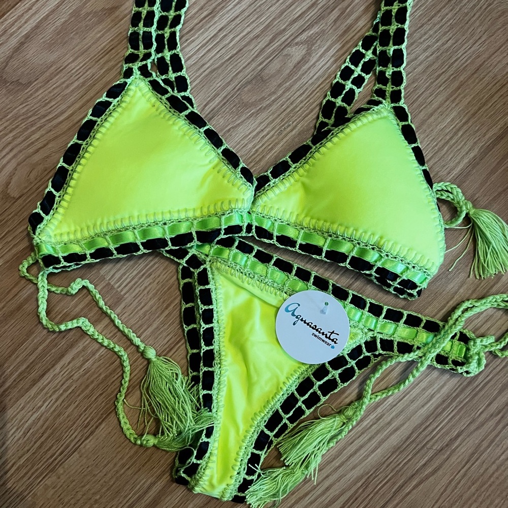 Neon Green Crochet Bikini Set